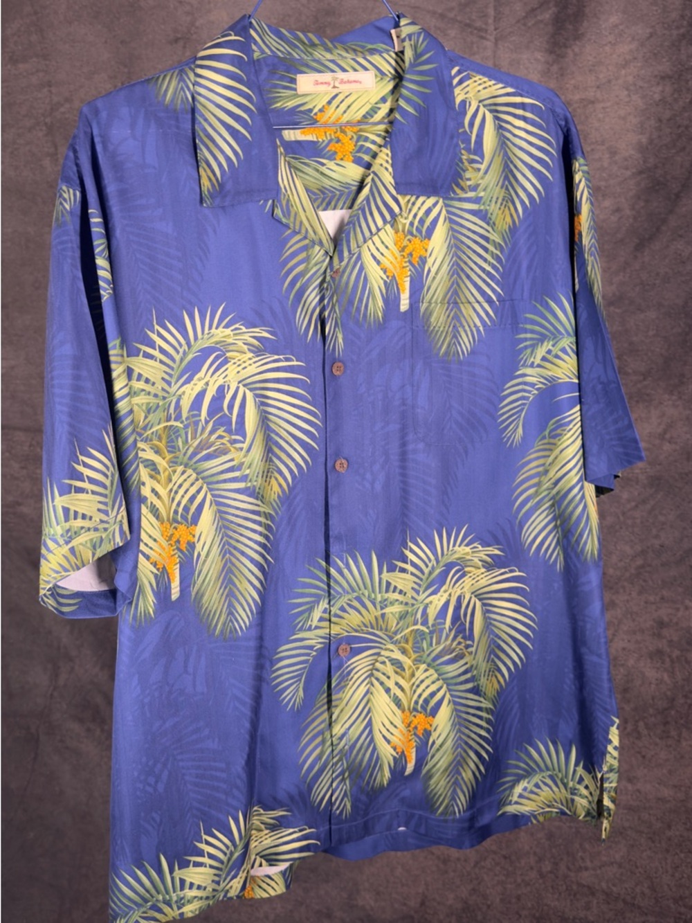 Tommy Bahama Blue Palm Print with floral Accents